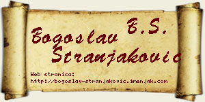 Bogoslav Stranjaković vizit kartica